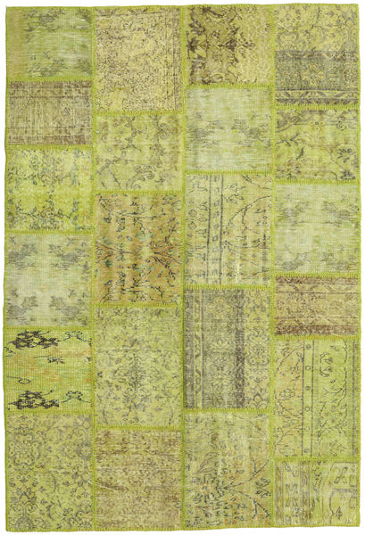  158X233 Patchwork Rug Dark Green/Dark Yellow Turkey Carpetvista