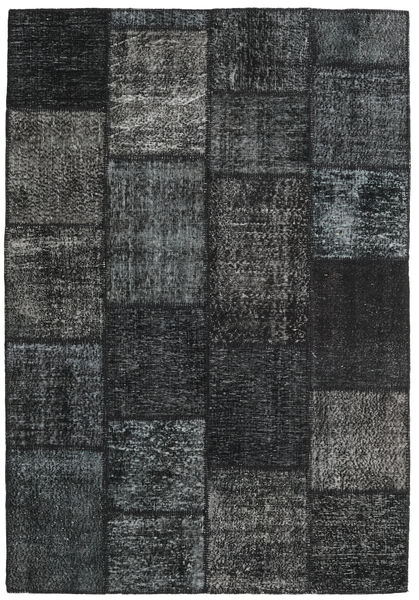 160X231 Patchwork Rug Modern Dark Grey/Grey (Wool, Turkey) Carpetvista