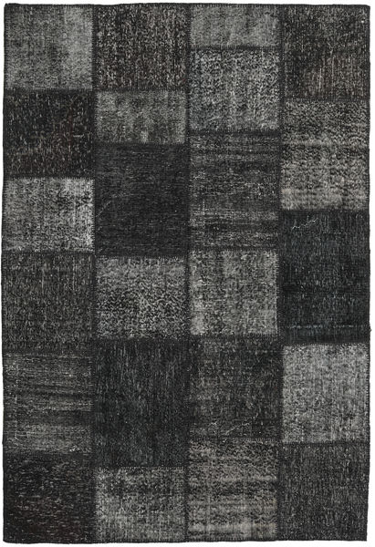 Patchwork Rug 158X233 Wool Dark Grey/Grey Small Carpetvista