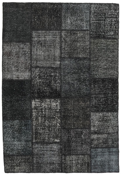  Patchwork Rug 158X232 Wool Dark Grey/Grey Small Carpetvista