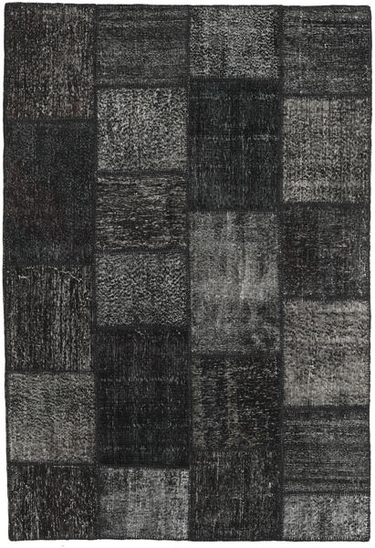  パッチワーク 絨毯 159X231 ウール ブラック/ダークグレー 小 Carpetvista
