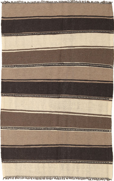 130X202 絨毯 オリエンタル キリム 茶色/ベージュ (ウール, ペルシャ/イラン) Carpetvista