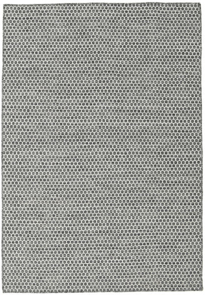 Kilim Honey Comb Rug - Black/Grey 160X230 Black/Grey (Wool, India)