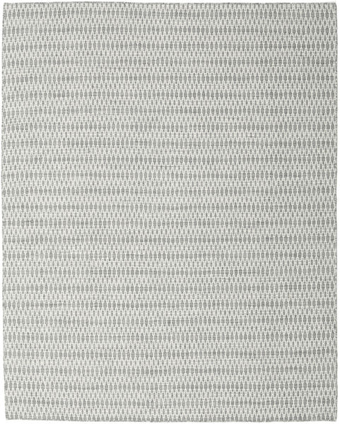  240X300 Plain (Single Colored) Large Kilim Long Stitch Rug - Grey Wool