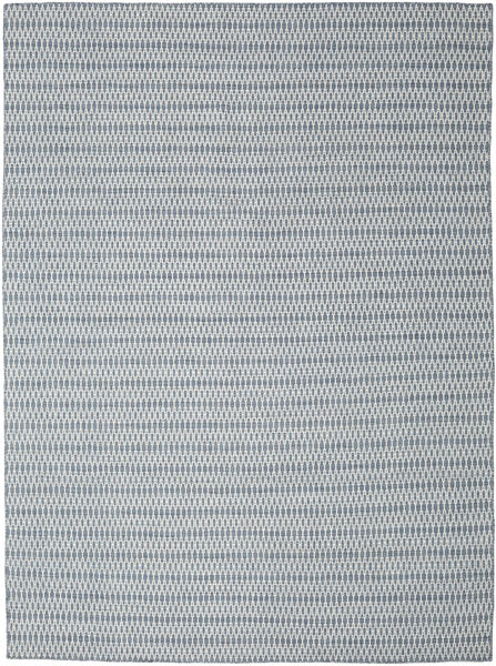  290X390 Cor Única Grande Kilim Long Stitch Tapete - Azul Lã