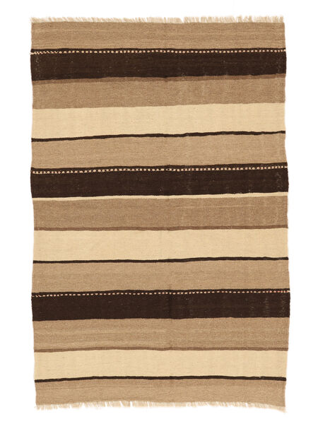 130X192 絨毯 オリエンタル キリム 茶色/ブラック (ウール, ペルシャ/イラン) Carpetvista