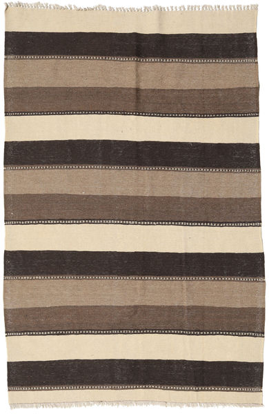 132X204 絨毯 キリム オリエンタル 茶色/ベージュ (ウール, ペルシャ/イラン) Carpetvista