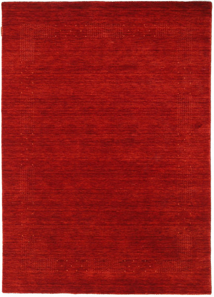  140X200 Einfarbig Klein Loribaf Loom Fine Beta Teppich - Rot Wolle