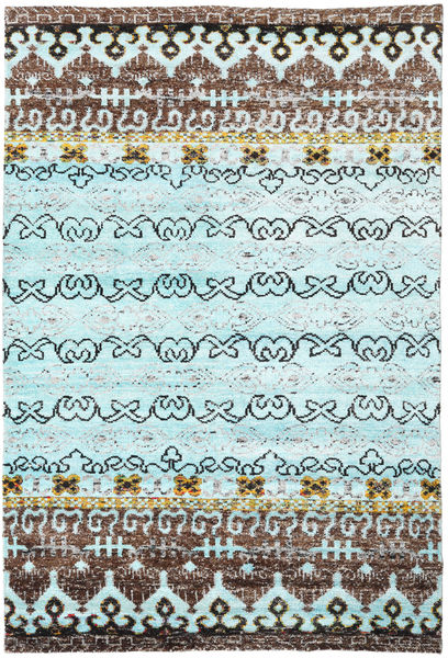 Quito 190X290 ライトブルー シルクカーペット 絨毯