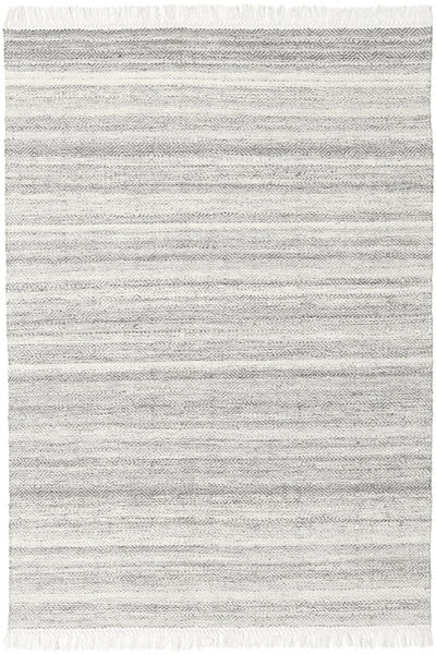  140X200 Plain (Single Colored) Small Diamond Wool Rug - Grey Wool