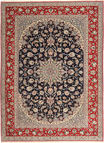  Isfahan Fio De Seda Tapete 265X363 Persa Laranja/Vermelho Grande