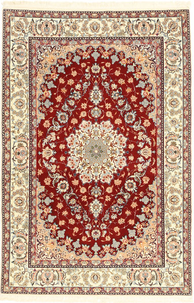  110X170 Medaillon Klein Isfahan Seidenkette Teppich Wolle