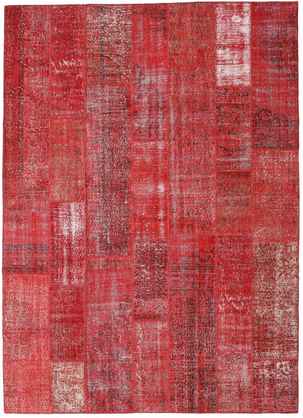  Patchwork Tapete 253X352 Lã Vermelho Grande Carpetvista