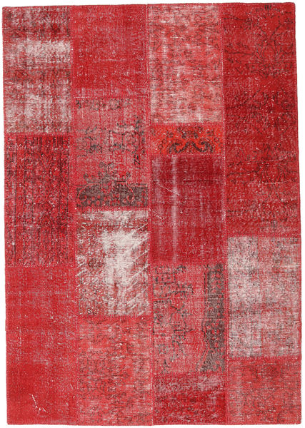 161X231 Alfombra Patchwork - Turkiet Moderna Rojo (Lana, Turquía) Carpetvista