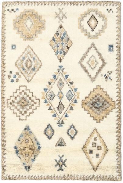  120X180 Klein Berber Indisch Teppich - Naturweiß/Beige Wolle
