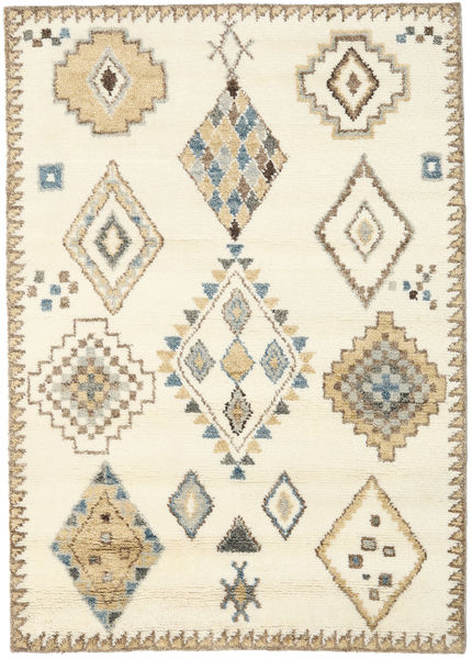  160X230 Berber Indisch Teppich - Naturweiß/Beige Wolle
