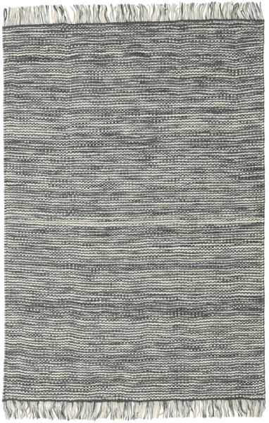  140X200 Plain (Single Colored) Small Vilma Rug - Dark Grey/Light Grey Wool, 