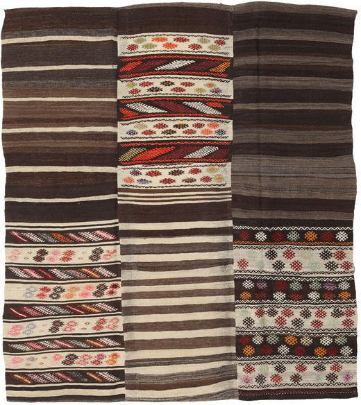 絨毯 キリム パッチワーク 192X220 茶色/ベージュ (ウール, トルコ)