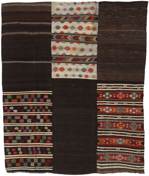 絨毯 キリム パッチワーク 209X255 茶色/オレンジ (ウール, トルコ)