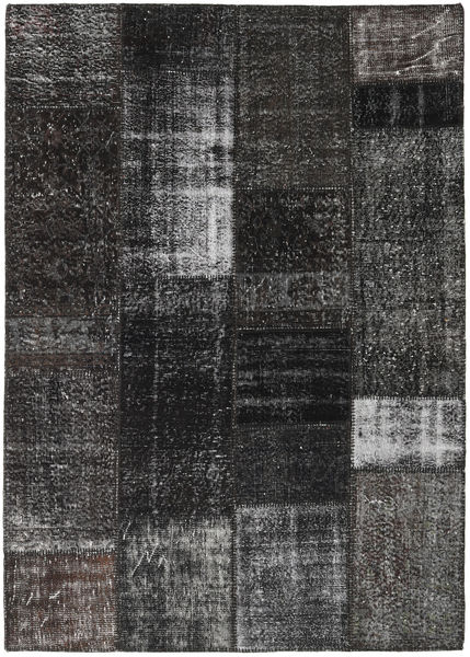  Patchwork Rug 161X230 Wool Dark Grey/Grey Carpetvista