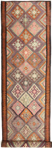 絨毯 ペルシャ キリム ファーシュ 158X830 廊下 カーペット 茶色/ベージュ (ウール, ペルシャ/イラン)