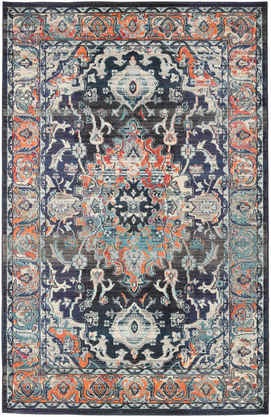  200X300 Medallion Elnath Rug - Dark Blue/Orange