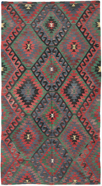  Kelim Vintage Türkei Teppich 172X323 Rot/Dunkelgrau Carpetvista