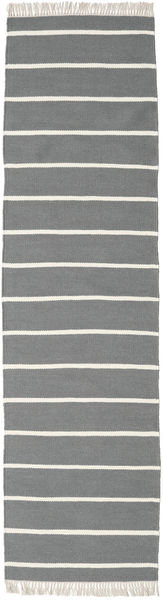 Dorri Stripe 80X300 Small Grey Striped Runner Wool Rug