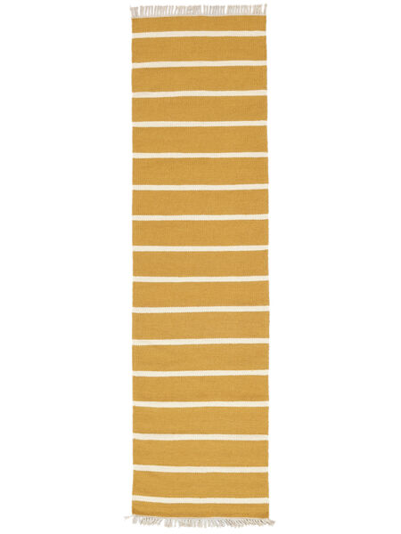 Dorri Stripe 80X300 Klein Senfgelb/Gelb Gestreift Läufer Wollteppich
