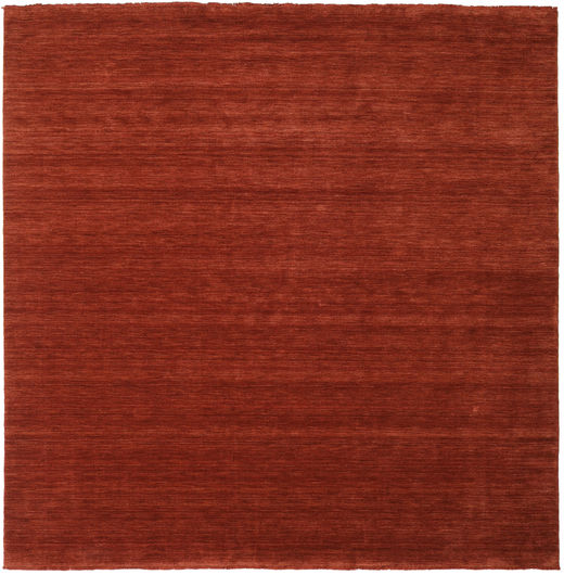  Wool Rug 250X250 Handloom Fringes Rust Red Square Large