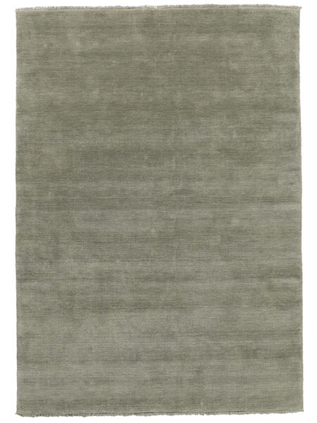 Handloom Fringes 160X230 グリーン 単色 ウール 絨毯