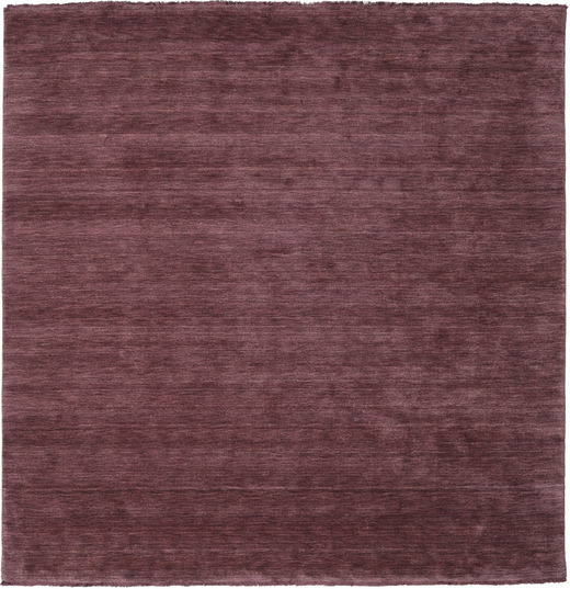  Wool Rug 250X250 Handloom Fringes Dark Purple Square Large