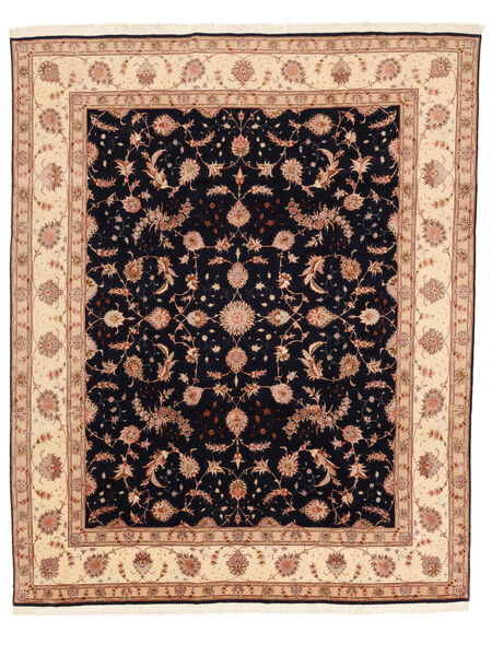  Oriental Tabriz 50 Raj Rug 240X294 Black/Brown Wool, Persia/Iran Carpetvista