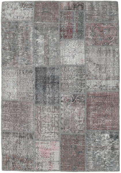 絨毯 パッチワーク 140X202 グレー/ダークグレー (ウール, トルコ)