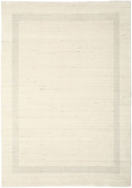 Handloom Gabba 240X340 Large Natural White Plain (Single Colored) Wool Rug