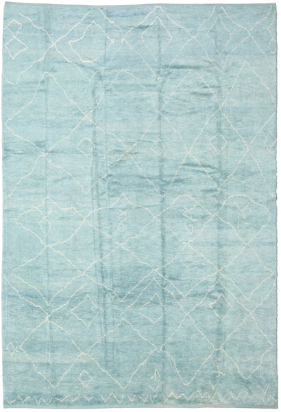 絨毯 Handknotted Berber シャギー 296X429 ライトターコイズ/ターコイズ 大きな (ウール, トルコ)