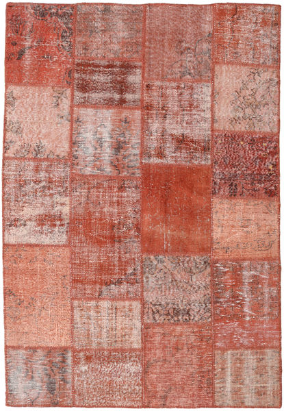 158X231 Patchwork Teppich Moderner Rot/Orange (Wolle, Türkei) Carpetvista