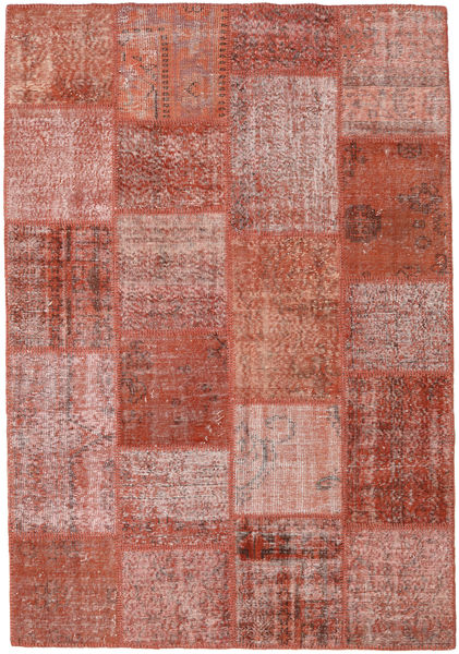 159X230 Patchwork Teppich Moderner Rot (Wolle, Türkei) Carpetvista