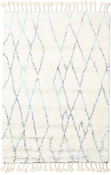  120X180 Pequeno Rana Tapete - Branco Pérola/Azul Lã