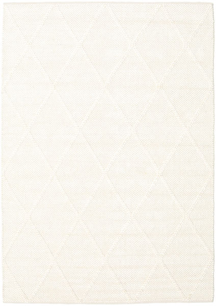 Svea 140X200 小 アイボリーホワイト 単色 ウール 絨毯