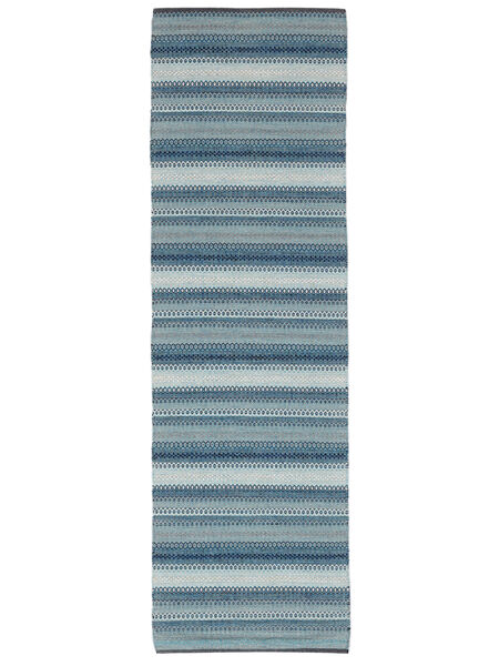  80X250 Small Wilma Rug - Blue Cotton