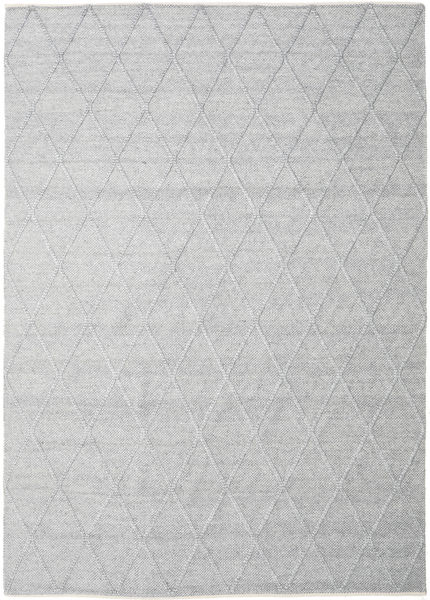 Svea 250X350 Large Silver Grey/Light Grey Plain (Single Colored) Wool Rug