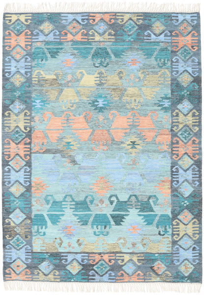  ウール 絨毯 140X200 Azteca ブルー/マルチカラー 小