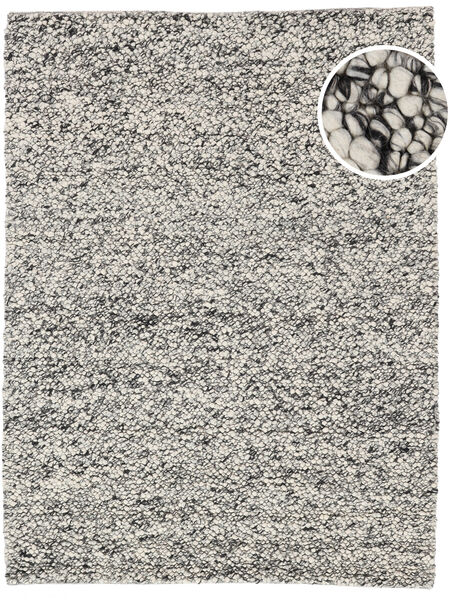  170X240 Einfarbig Bubbles Teppich - Grau/Weiß Wolle