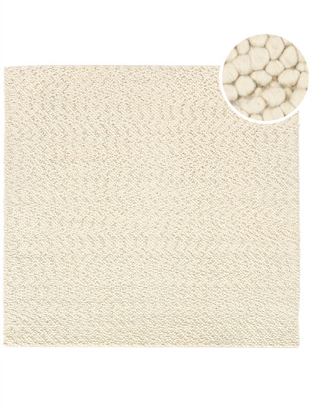  Wool Rug 250X250 Bubbles Cream White Square Large