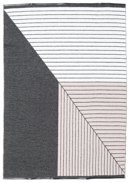 Lavable Tapis D’intérieur/Extérieur 150X210 Diagonal Noir/Rose Petit