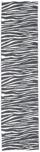  Πλένεται Χαλί Εσωτερικού/Εξωτερικού Χώρου 70X280 Zebra Μαύρα Μικρό Χαλι