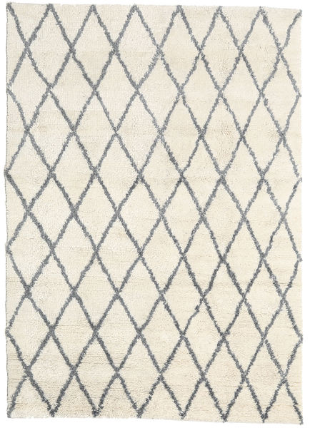 Queens 160X230 Blanc Écru/Gris Carreaux Tapis De Laine 
