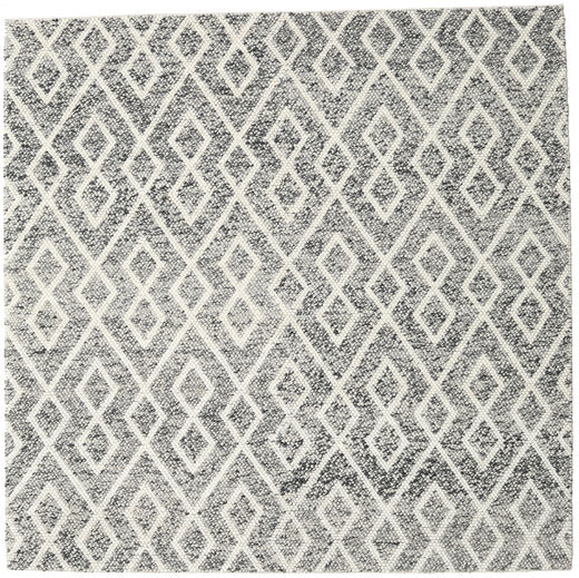  250X250 円形 大 Hudson 絨毯 - ブラック/クリームホワイト ウール
