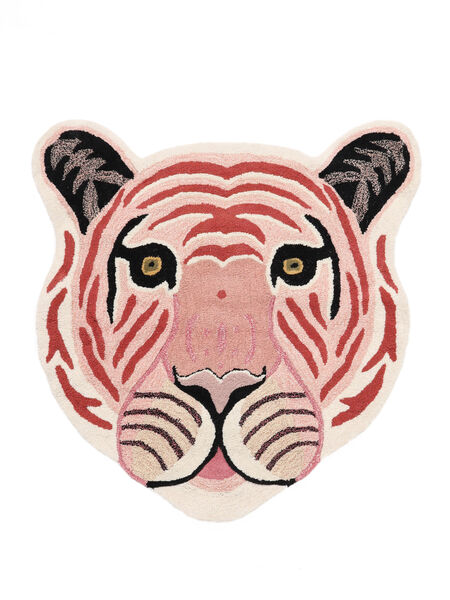  Kids Rug Wool 100X100 Me Tiger Pink Square Small